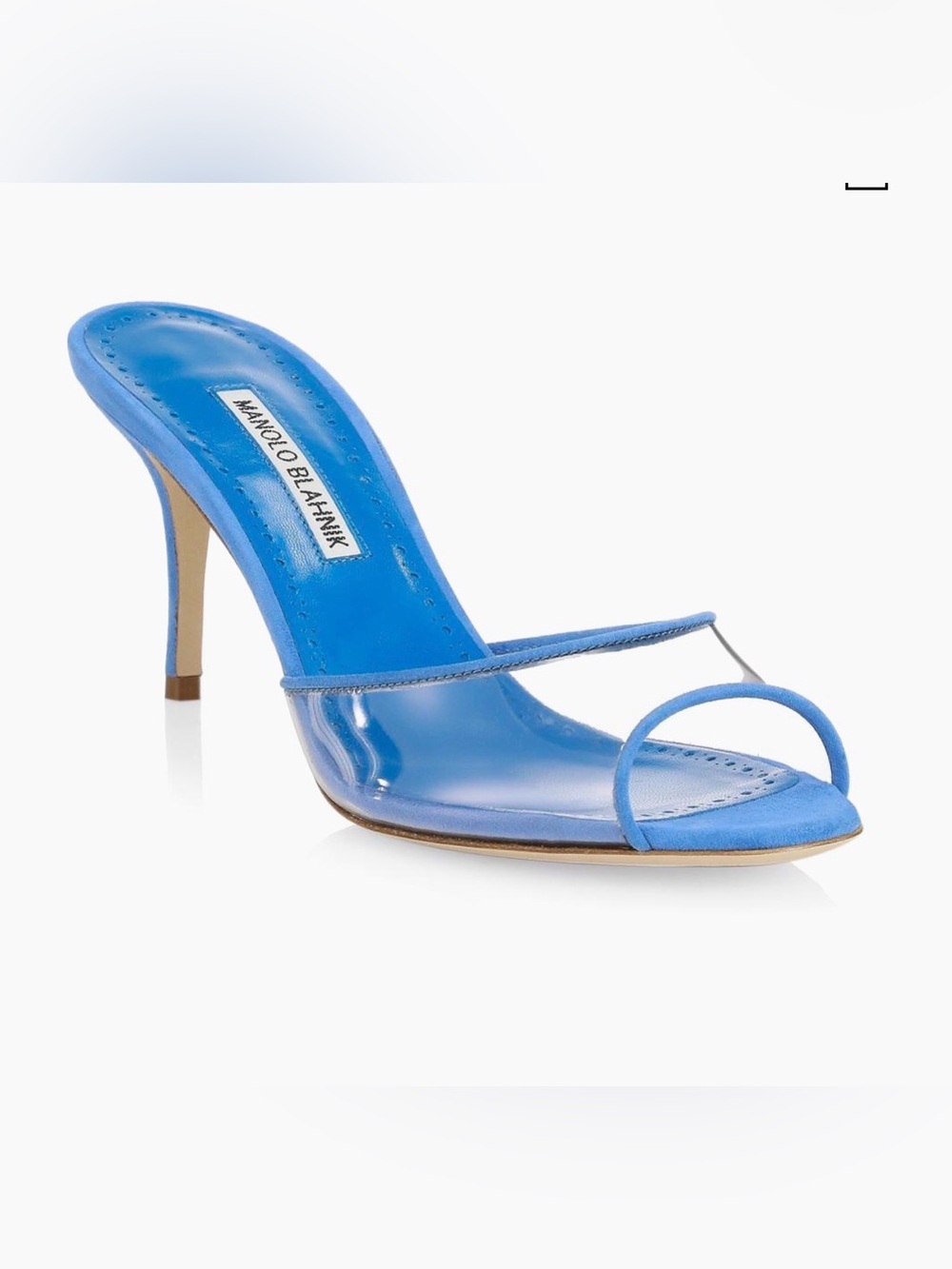NEW! Manolo Blahnik
Jadifa 70MM PVC & Suede Mules US 37.5
